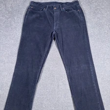 Polo Ralph Lauren Pants Mens 36x32 Blue Corduroy 5 Pocket Cords Cotton Casual