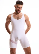 N2N Bodywear Men’s Sheer Slasher Singlet - White New With Tags "Large" W6