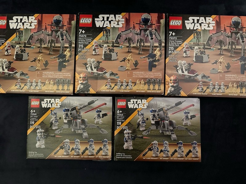 LEGO STAR WARS Lot 501st Battle pack + Battle Droid Pack (75345 & 75372)