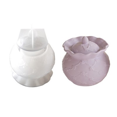 Resin Mold for Storage Box Round Jar Mold Create Jewelry Container Mould