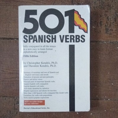 Barron's 501 Spanish Verbs 5th Edition Paperback Kendris Spanish/English