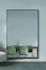 Extra Large Black Edged Aluminium Wall Mirror 47"X31" 120 x 80cm MirrorOutlet