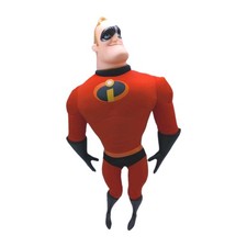 DISNEY PIXAR THE INCREDIBLES MR INCREDIBLE PLUSH DOLL 14" VINYL HEAD HANDS FEET