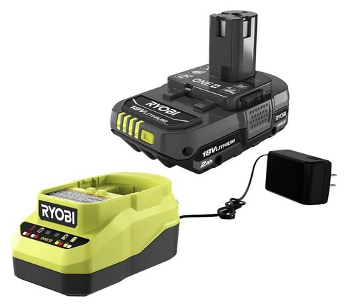 RYOBI  18V Lithium-Ion 2.0 Ah Compact Battery and Charger Starter Kit