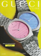 GUCCI Watches 1-Page PRINT AD Fall 2022 PINK BLUE 25H It's Gucci Time