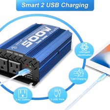 500W/1000W Modified Sine Wave Power Inverter DC 12V to AC 110V Adapter Converter