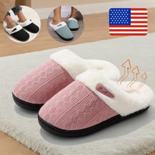 Women Large Plush Slippers Winter Warm Comfortable Indoor Home Shoes 3 Colors
