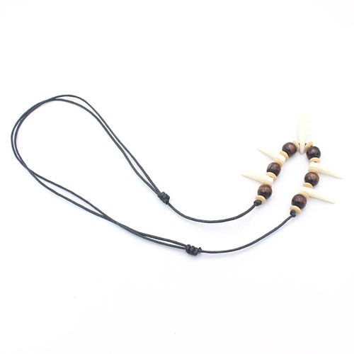 Vendita calda collana acrilica imitazione denti di lupo perline lunghezza regolabile - Foto 20 di 26