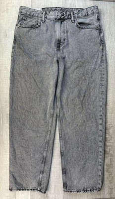 H & M Loose Ample Jeans Grey Denim Baggy Pants Men s 34X32 (Actual 35X28.5 )