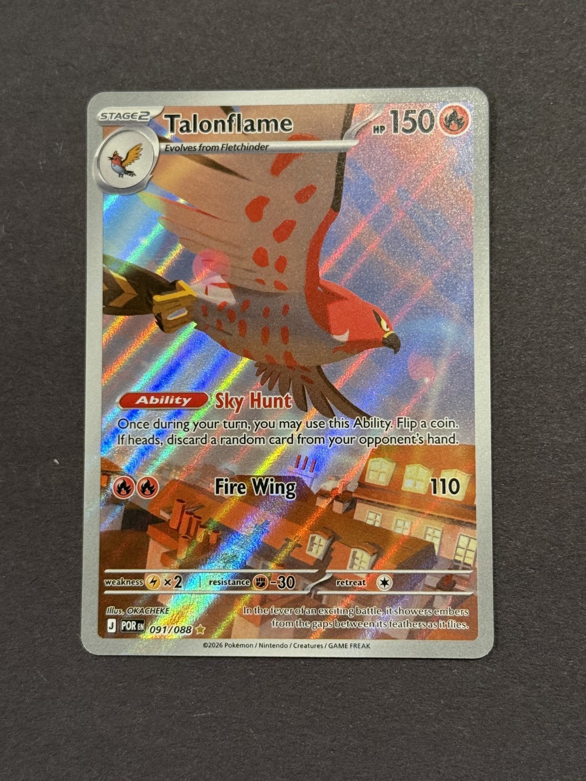 Pokémon TCG Talonflame Holo Perfect Order 91/88
