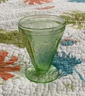 Vintage Jeanette Glass, Cherry Blossom Juice Glass, Green!