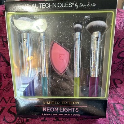 Real Techniques Neon Lights Limited Edition Makeup Brush & Sponge Set 5pc