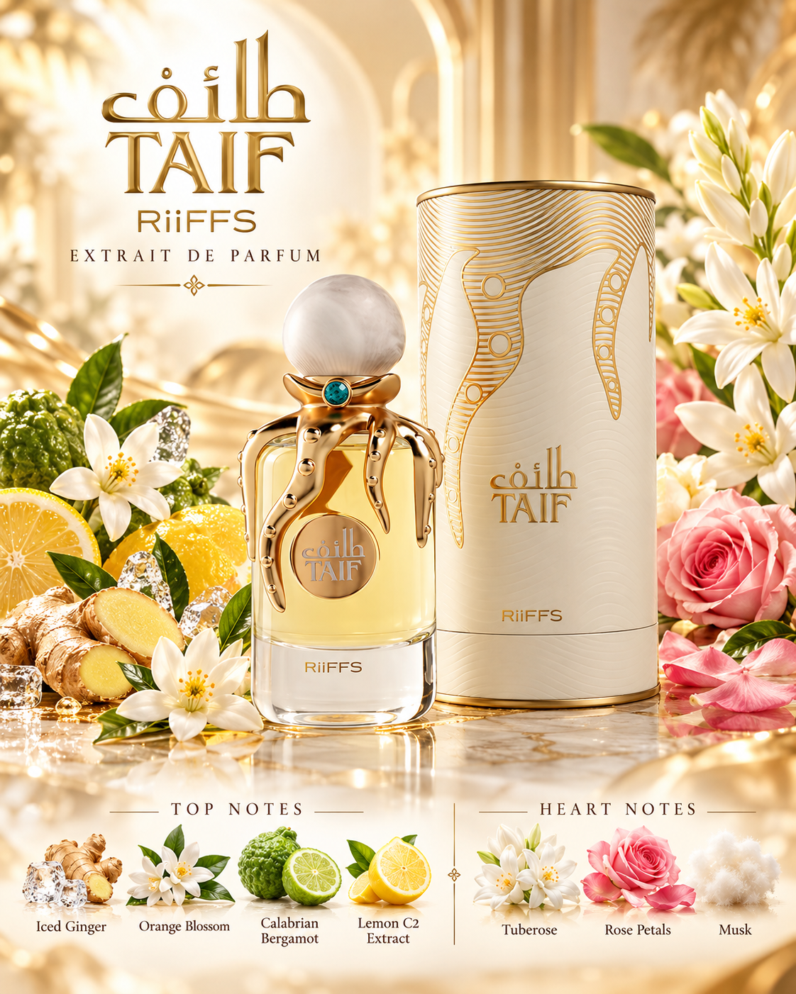 RiiFFS Taif Eau de Parfum 100ml Blumig Zitrus Duft Unisex Parfüm Arabisch Luxus - Bild 2