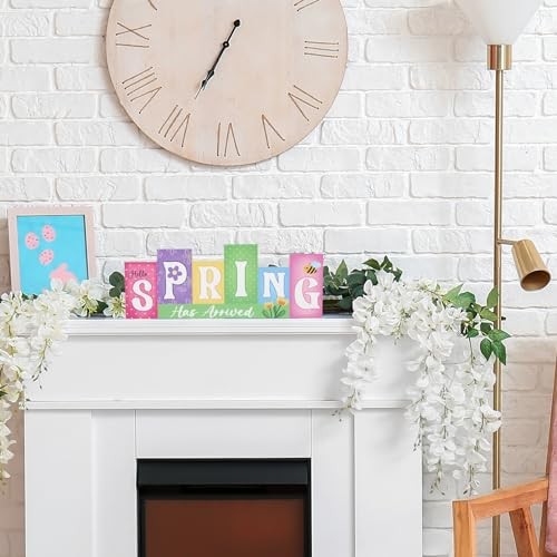 Easter Decorations Wooden Table Sign Spring Decorations Reversible Tabletop - Picture 8 of 8