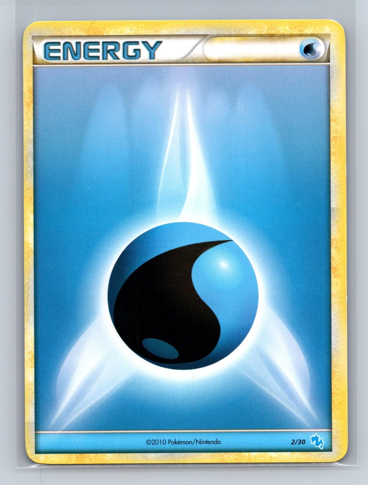 Water Energy (#2) 2/30 Common HGSS Trainer Kit: Gyarados & Raichu Pokemon LP