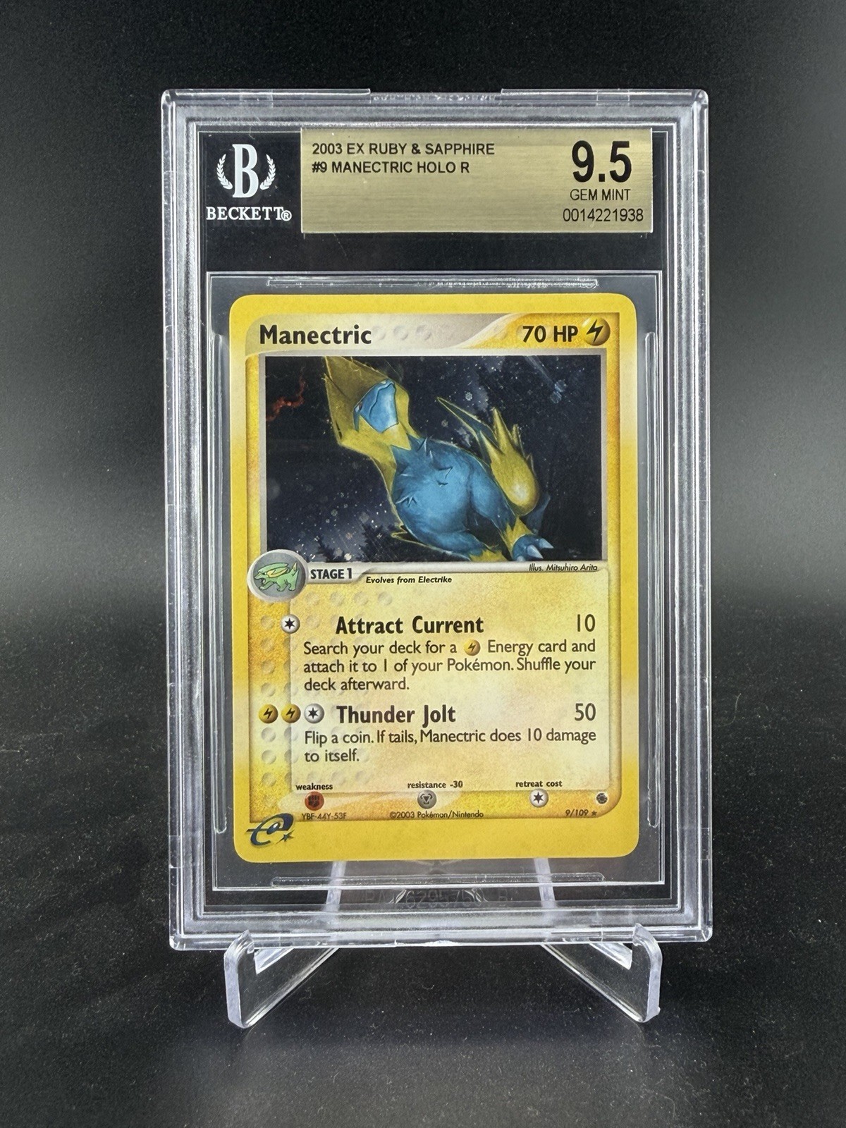 2003 Pokemon EX Ruby & Sapphire #9 Manectric Holo BGS 9.5 Gem Mint