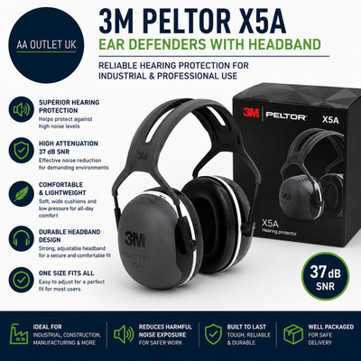 3M Peltor X5A Gehörschutz Kopfbügel Ohrenschützer zuverlässiger Gehörschutz schwarz neu