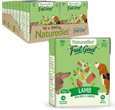 Naturediet - Feel Good Wet Dog Food with Lamb, 390g (Pack of 18) 4.27 per kilo
