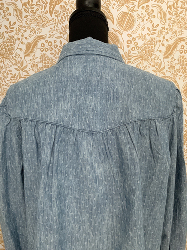 Wunderbares Western Button Down besticktes Shirt Top Gr. L blau Cottoncore bequem - Bild 9 von 16