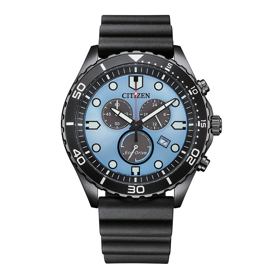 老GUY 品 Citizen Men's Sport Casual Eco-Drive Black Watch 43MM AT2567-18L