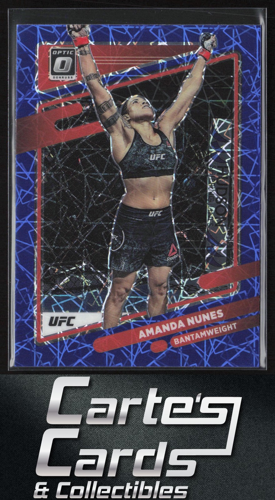 Amanda Nunes 2022 Panini Donruss Optic UFC #15 Blue Velocity Prizm