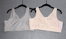 Auden Brand Nursing Bras 2pk Pullover Seamless / Wireless in Pink Gray - 2XL