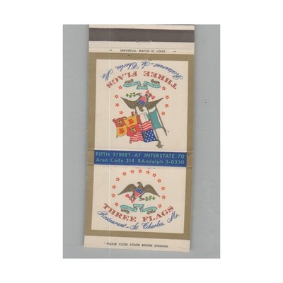 Matchbook Cover Three Flags Restaurant St. Charles MO