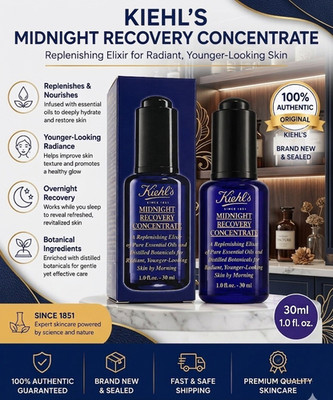 Kiehl's Midnight Recovery Concentrate 30ml Night Face Serum New Boxed