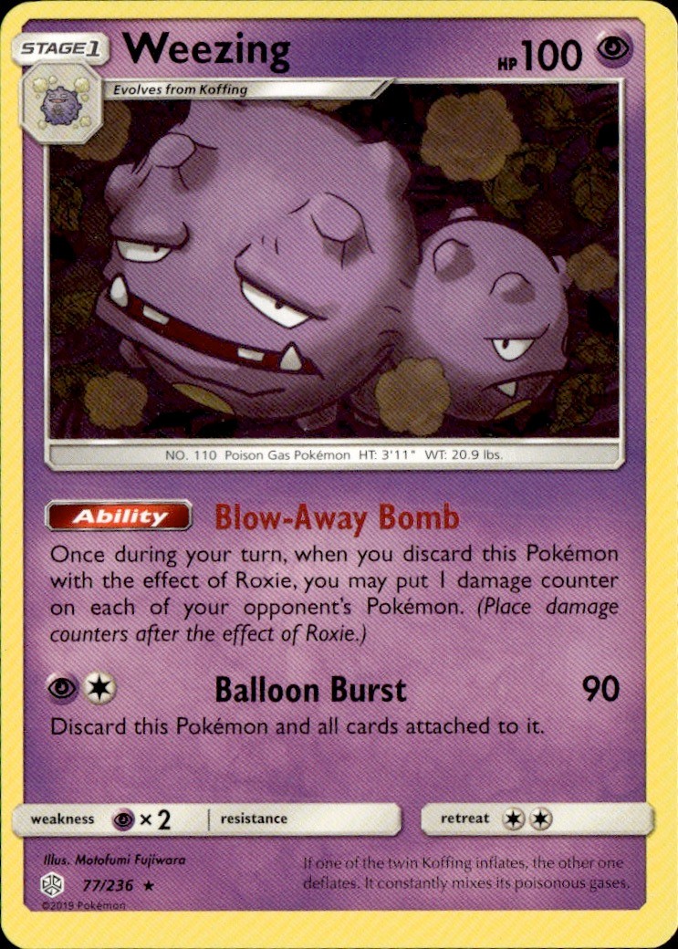 Pokemon Weezing 77/236 Cosmic Eclipse NM Motofumi Fujiwara