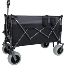 9" All-Terrain Wagon Cart-480lbs Capacity, Folds, Brakes, For Sand&Rough Terrain