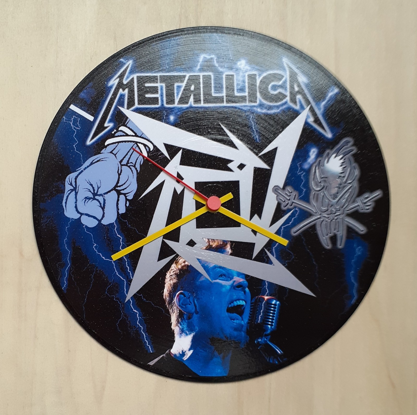 Orologio Vinile 78 Giri Metallica - Arredo Rock Artigianale Unico