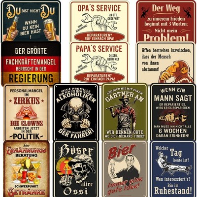 Blechschild lustige Sprüche Geschenk Retro Blechschilder vintage Metallschilder
