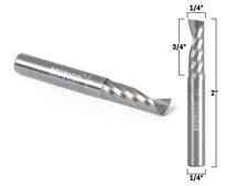 1/4" Diameter O Flute Upcut End Mill CNC Router Bit 1/4" Shank - Yonico 31014-SC