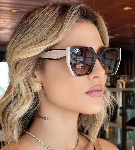 PRADA PR 15WS 01R0A6 Women's Sunglasses Tortoise Caramel Powder Brown Gradient