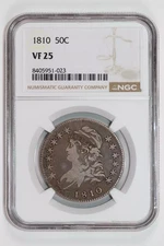 1810 CAPPED BUST HALF DOLLAR NGC VF25 - ORIGINAL PQ COIN!