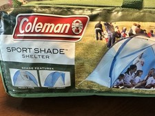 Coleman Sport Shade 8’ W X 5’ D 5.5’ T 50+ UV Guard Blue Privacy Door Awning