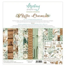 RUSTIC CHARMS 12x12 Paper Set Mintay Papers Scrapbook + BONUS Motifs