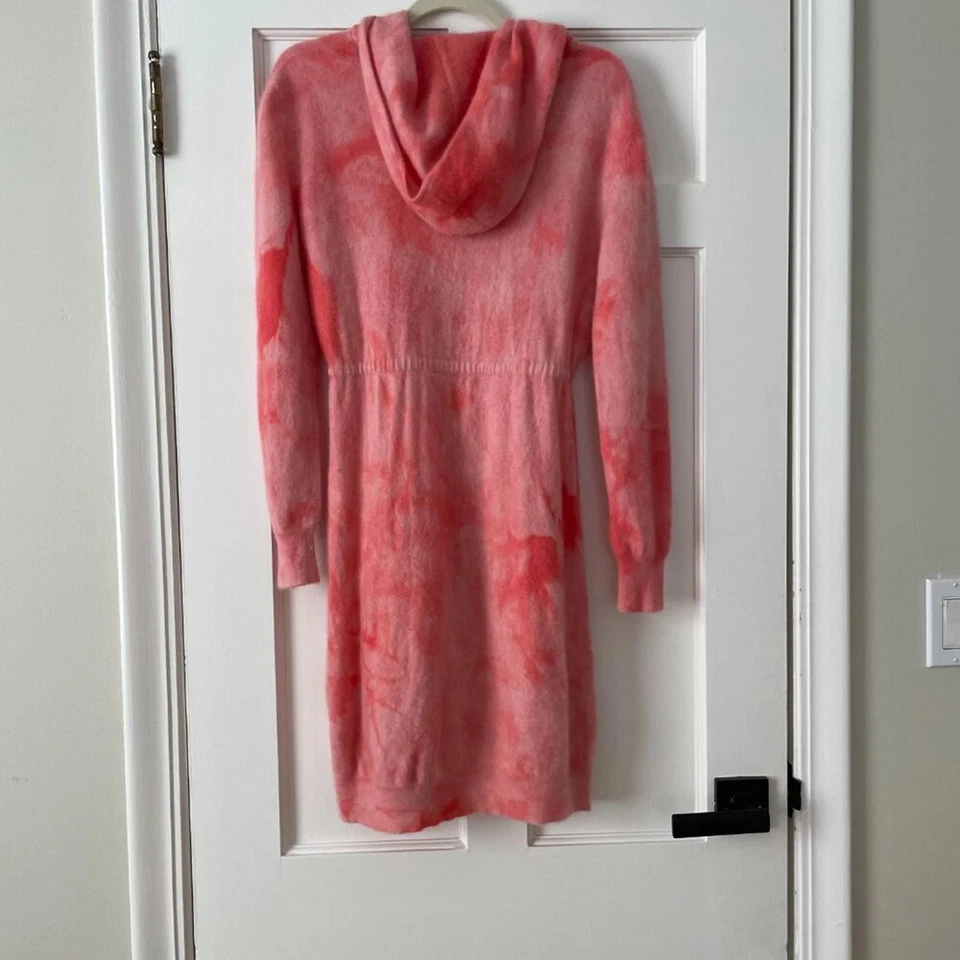 Vestido Suéter S Max Mara Cachemir Rosa Tye Die con Capucha Talla M Foto 2 de 3