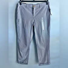 Pantalones chinos ajustados elásticos Tommy Hilfiger para mujer Hampton Gingham talla 12