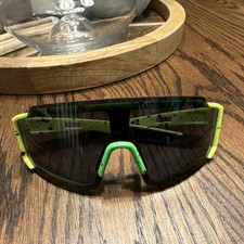 Green Shield Cycling Sunglasses Black Plastic Lens Sport Style Unisex