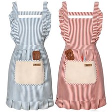 2 Pack Adjustable Kitchen Apron Cooking Apron For Women For Men With Red/Blue