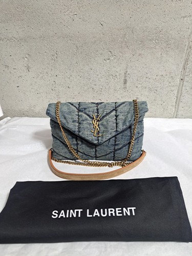 Yves Saint Laurent LouLou Puffer Denim Shoulder Bag ( Authenticated  )