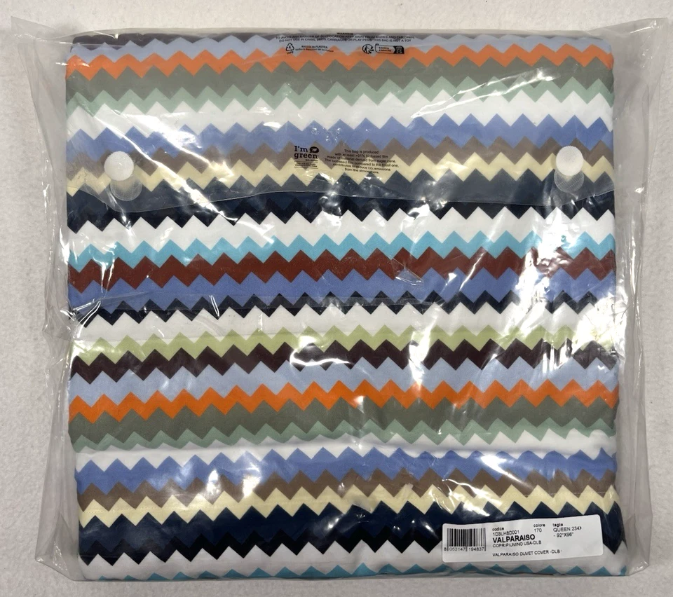 MISSONI Valparaiso Duvet Pillowcases Chevron Multicolor 3PC Italy Multicolor - Image 3 of 4