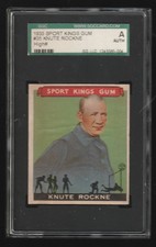 1933 SPORT KINGS #35 KNUTE ROCKNE SGC Authentic ROOKIE CARD  Notre Dame Coach. rookie card picture