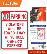 Heavy-Duty No Parking Sign - Rustproof, Easy to Install - Landscape 14x10