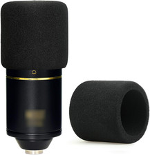 MXL 770 990 Microphone Foam Windscreen - Mic Foam Cover as a Pop Filter Black 