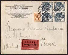 EB 384 - 1/9/1934 - Cover sent by express from Austria to Italy.