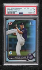 2022 Bowman Draft 1st Edition Sky Blue Foil Gabriel Hughes #BD-151 PSA 8 1b8
