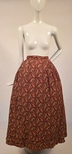 VICTORIAN 1870  S PAISLEY PATTERN CHALLIS WOOL SKIRT W RUFFLE BOTTOM FR MUSEUM