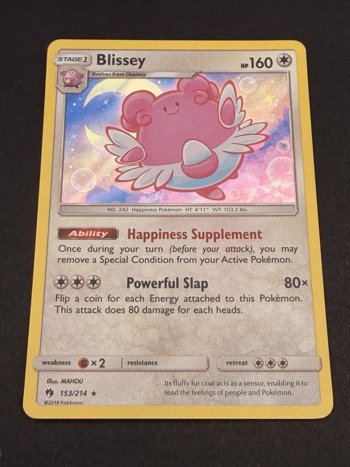 Blissey - 153/214 - Pokemon Lost Thunder Sun & Moon Cosmos Holo Rare Card NM